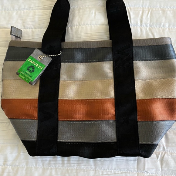 Harveys Black, Gray, and Orange Tote Bag - Picture 4 of 10